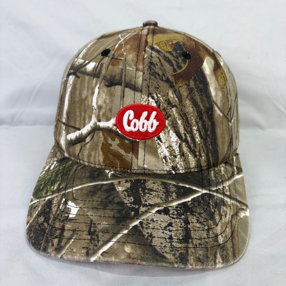 Cap America Hat Cobb Logo Mens OS Camo Adjustable Strapback Baseball Cap